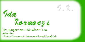 ida kormoczi business card