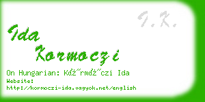 ida kormoczi business card